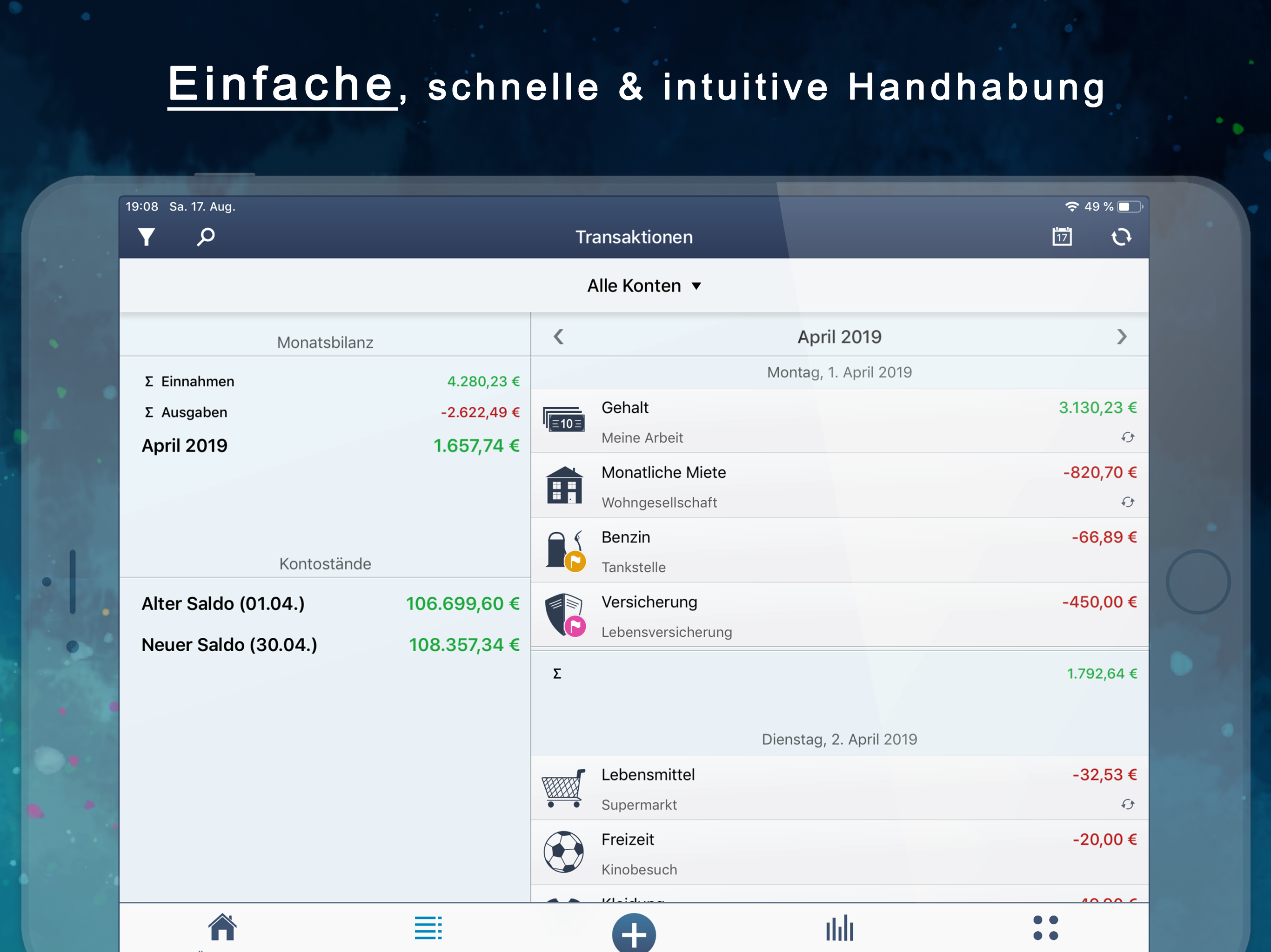 MoneyStats - iPad screenshot