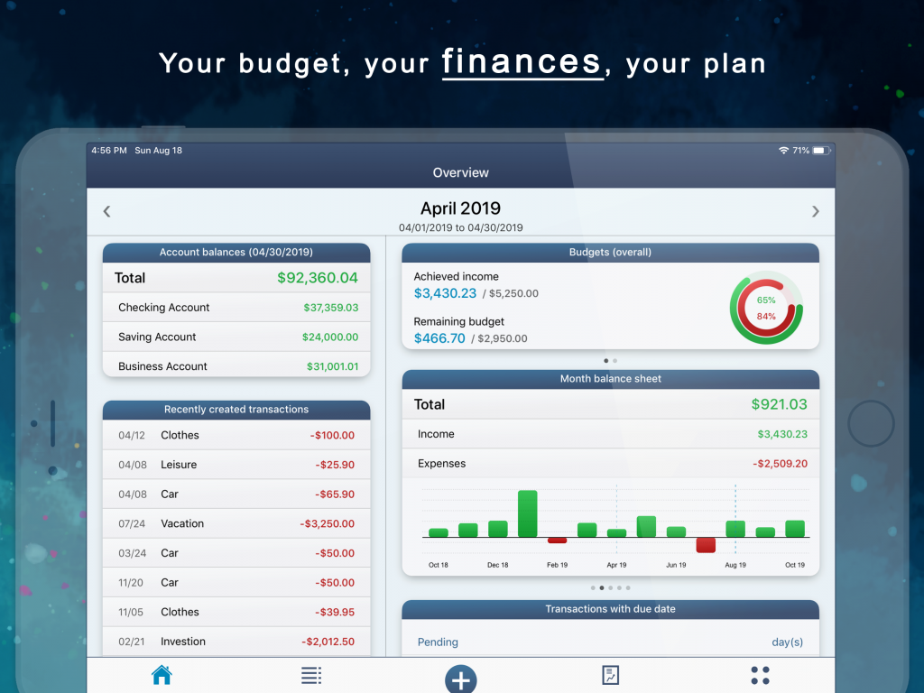 MoneyStats - iPad screenshot